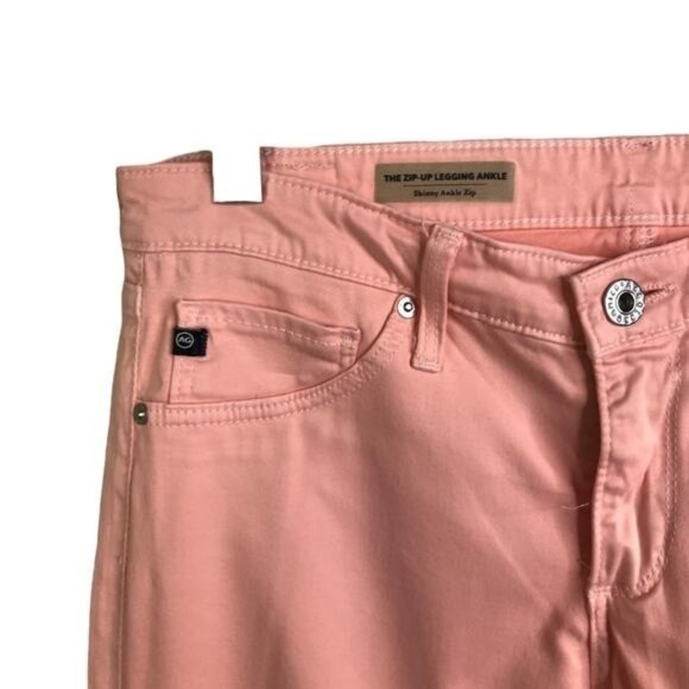 AG Adriano Goldschmied Jeans 2 Salmon Pink Zip Ankle Skinny Legging‎ Stretch - Picture 6 of 12